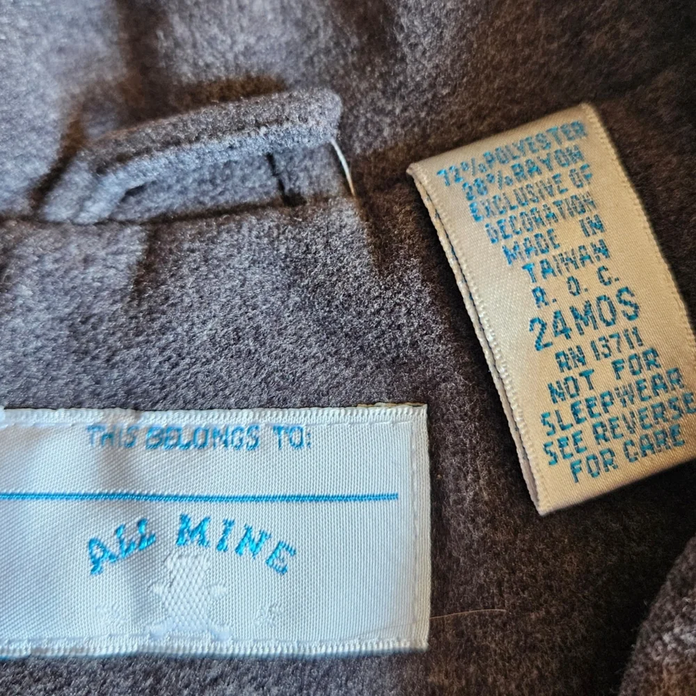 All Mine Double Breasted Peacoat Dress Jacket Zippered Winter Grey Infant 24m
